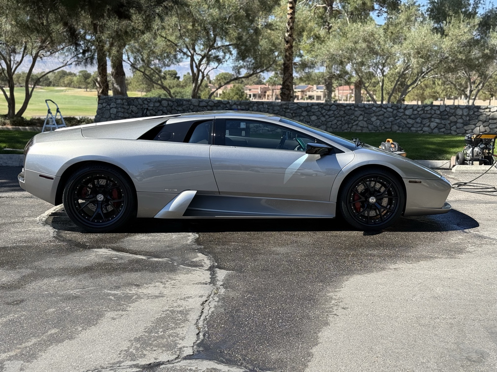 Silver Lamborghini after detail service